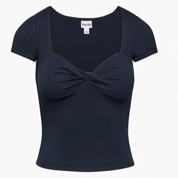 Aritzia Tops - Aritzia Sunday Best Lula Top Shortsleeve in Admiral (Navy)